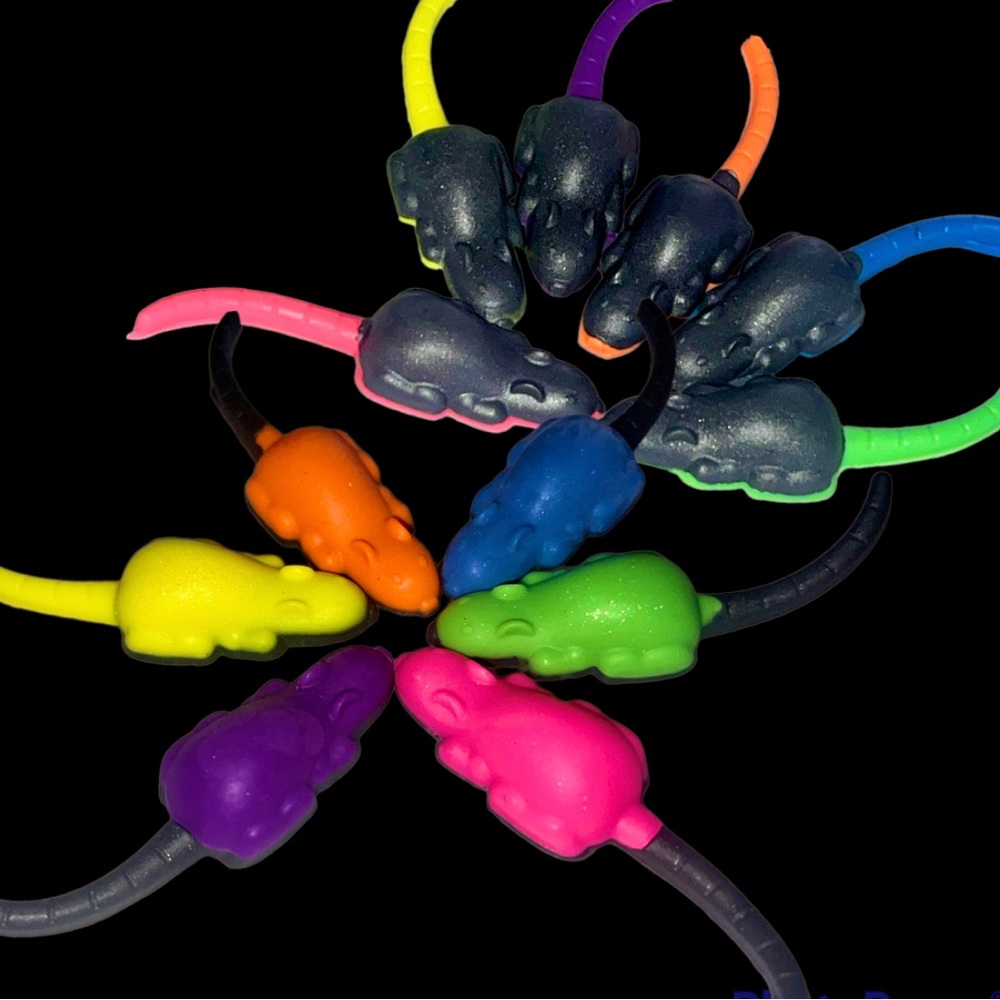 Neon Rat Soap Set 24 Halloween Party Favors, Mouse, Goth Wedding, Hostess Gift